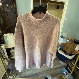 Abercrombie & Fitch Light Mauve Ribbed Mock Neck Sweater